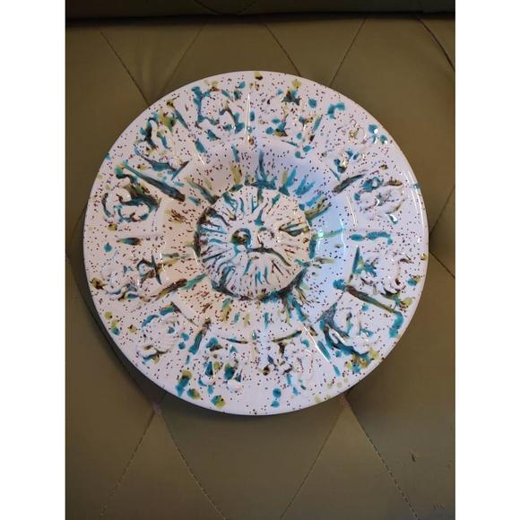 Unbranded Other - Vintage Zodiac 70's Ashtray-Large Astrological 10" Plate 1970's Green Blue Brown